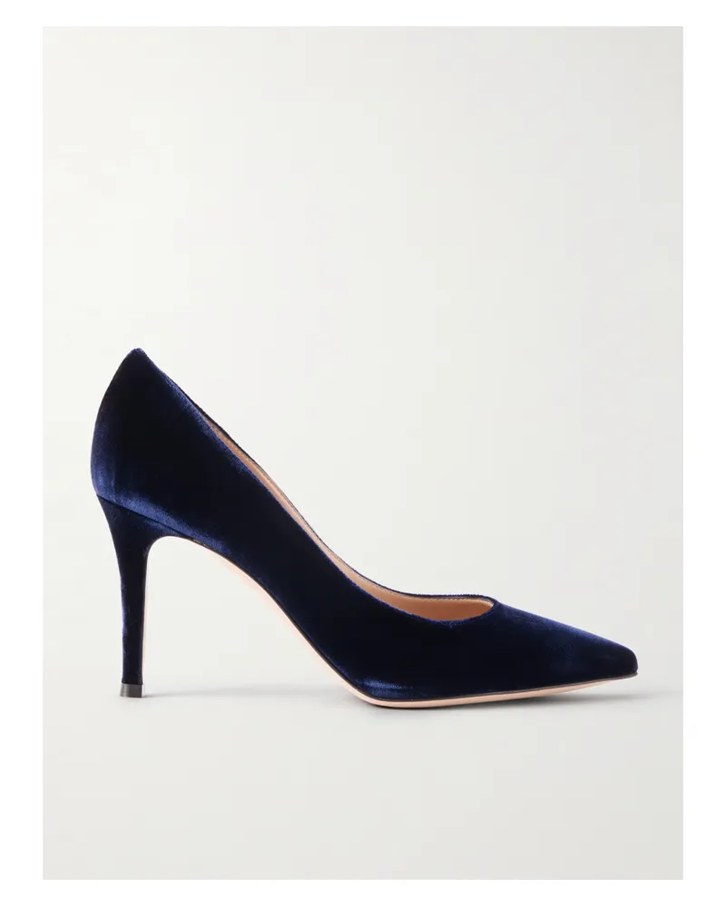 Gianvito Rossi 85 Velvet Pumps - Blue Blue