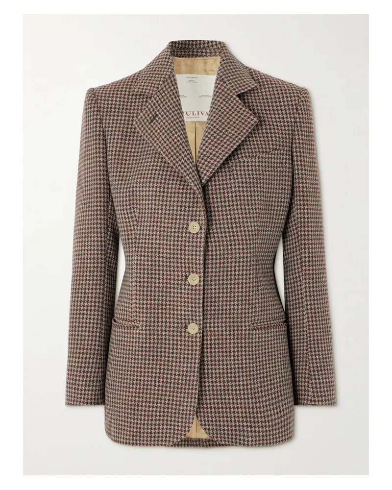 Giuliva Heritage Collection Ginestra Blazer Aus Woll-tweed Mit Hahnentrittmuster - Braun Braun