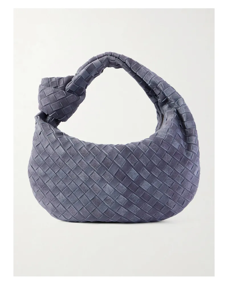 Bottega Veneta Jodie Small Intrecciato Suede Tote - Blue Blue