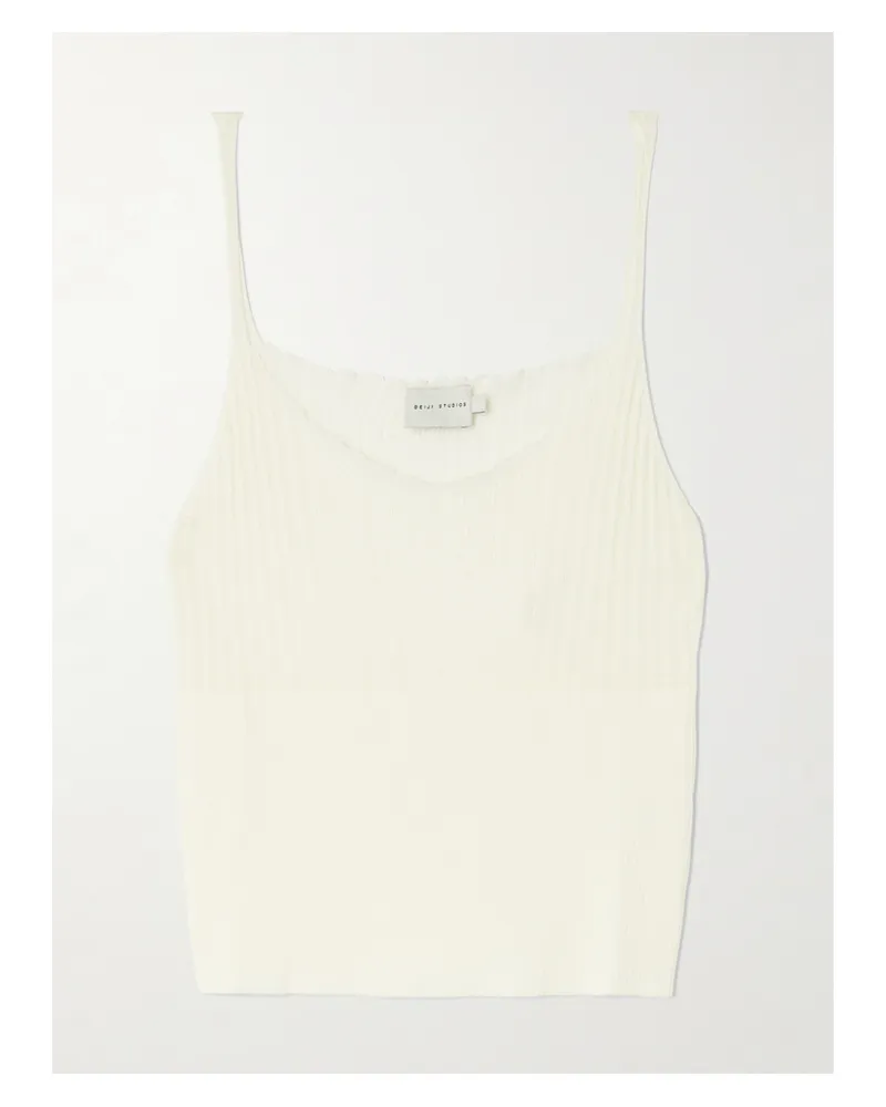 Deiji Studios Geripptes Tanktop Aus Lyocell - Weiß Weiß