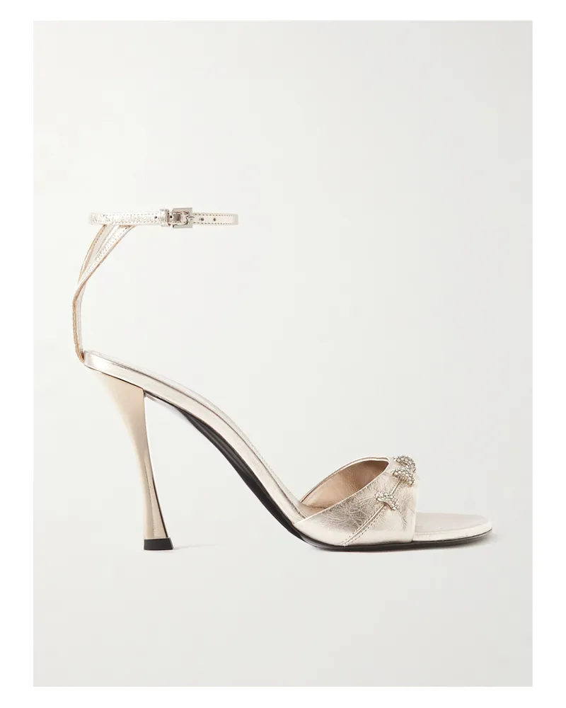 Givenchy Stitch Sandalen Aus Leder Mit Kristallen - Gold Gold