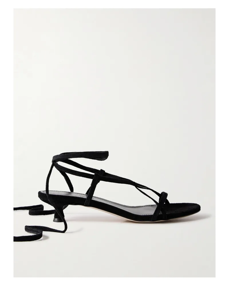 aeyde Paige Sandalen Aus Veloursleder - Schwarz Schwarz