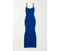 Soft Lounge Long Slip Dress – Cobalt – Maxikleid aus Geripptem Stretch-modal