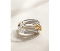 Raneth Set Aus Drei Ringen Aus Sterlingsilber Und 18-karätigem Gold