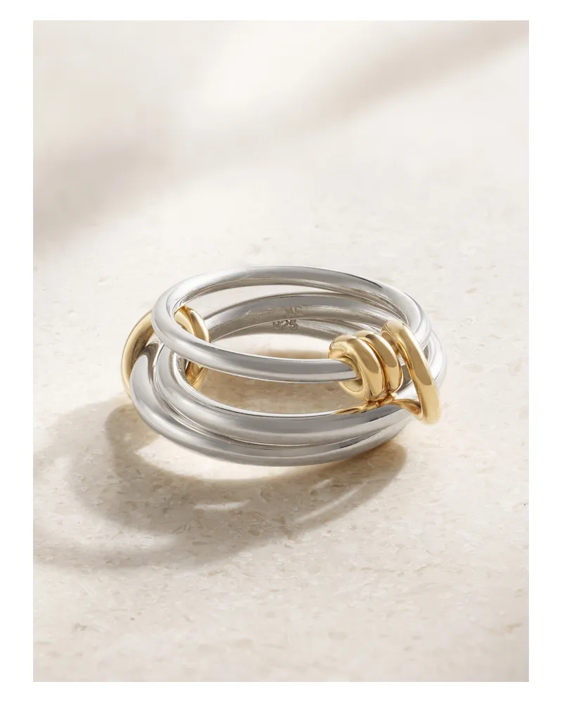 Spinelli Kilcollin Raneth Set Aus Drei Ringen Aus Sterlingsilber Und 18-karätigem Gold Silber