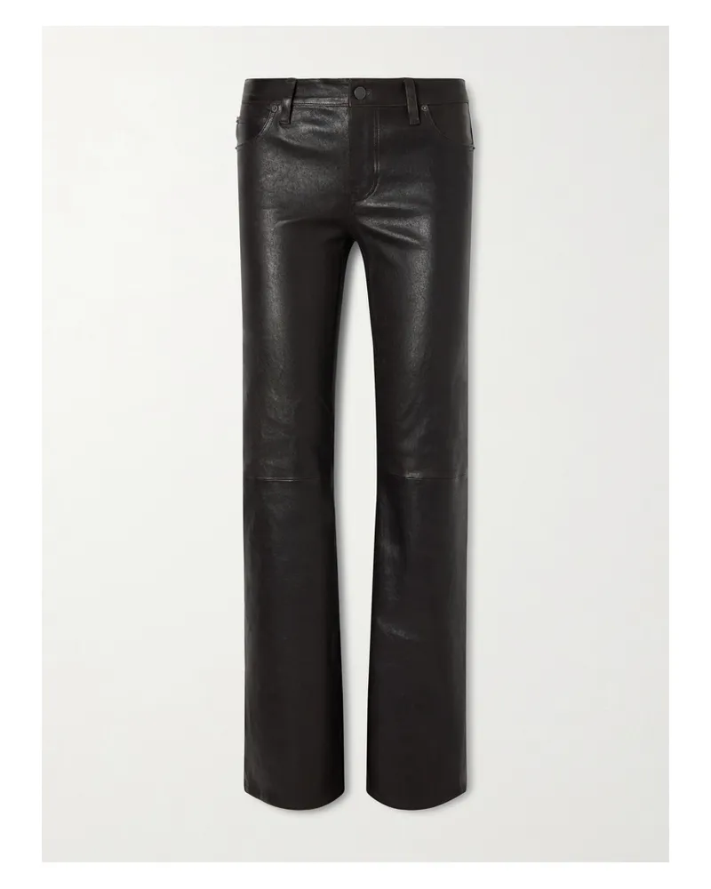 Frame Denim Rodeo Leather Bootcut Pants - Brown Brown