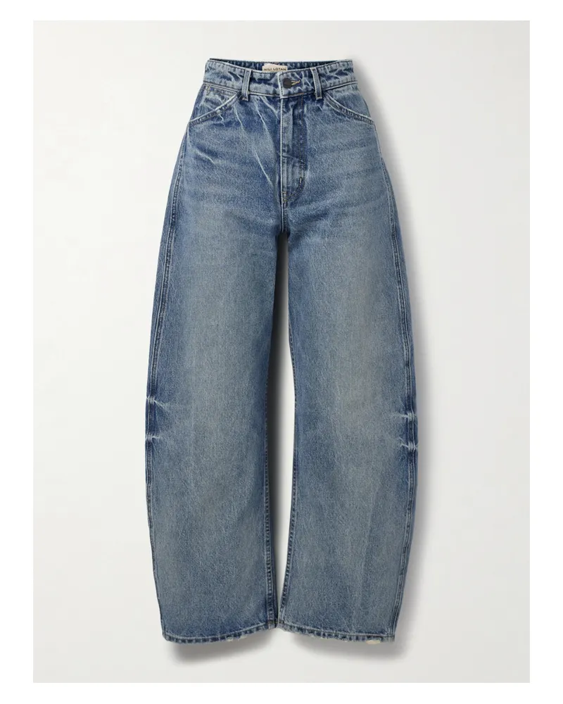 Nili Lotan Otis Halbhohe Barrel-jeans - Blau Blau