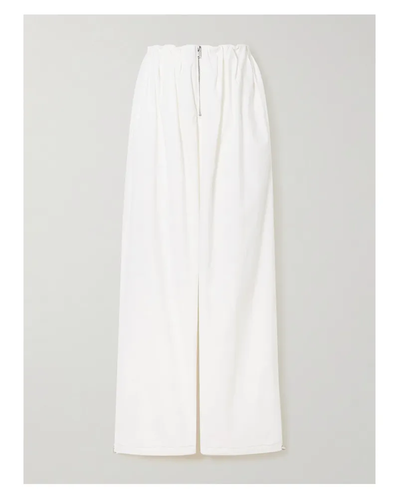 Dion Lee Hose Mit Weitem Bein Aus Einer Vorgewaschenen Baumwollmischung Mit Falten - Weiß Weiß