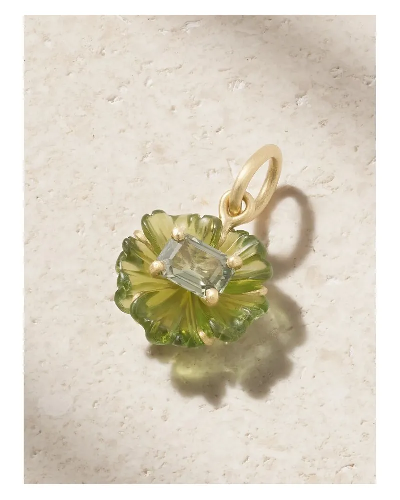 Irene Neuwirth Tropical Flower Anhänger Aus 18 Karat Gold Mit Turmalin Und Saphir Gold