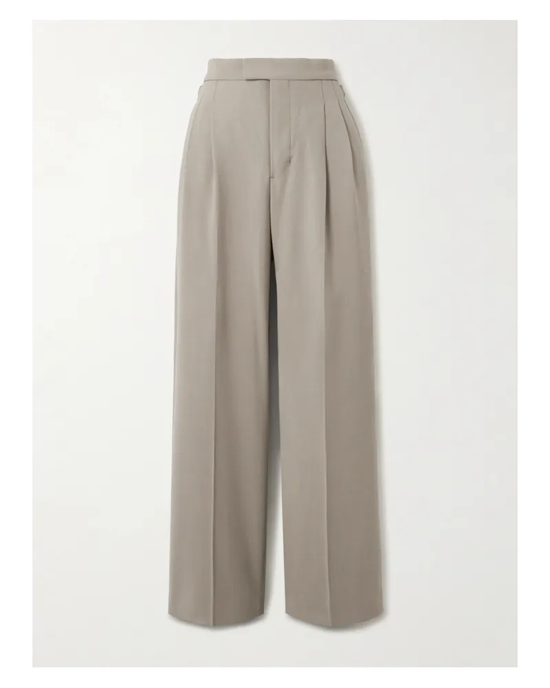 AMI Paris Hose Mit Weitem Bein Aus Crêpe Mit Falten - Braun Braun