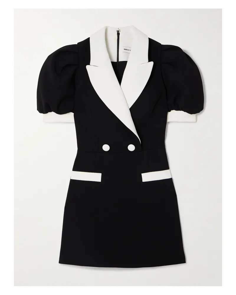 Rebecca Vallance Emma Zweifarbiges Minikleid Aus Crêpe - Schwarz Schwarz