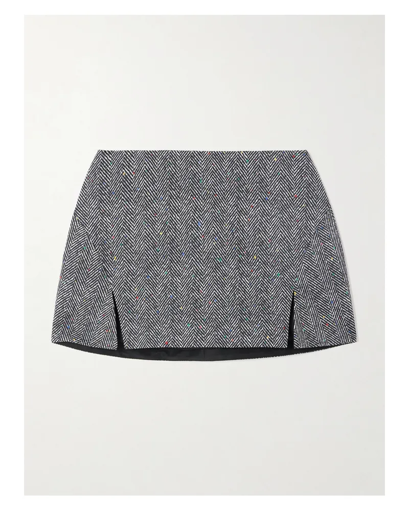 Givenchy Minirock Aus Baumwoll-twill Mit Fischgratmuster - Grau Grau