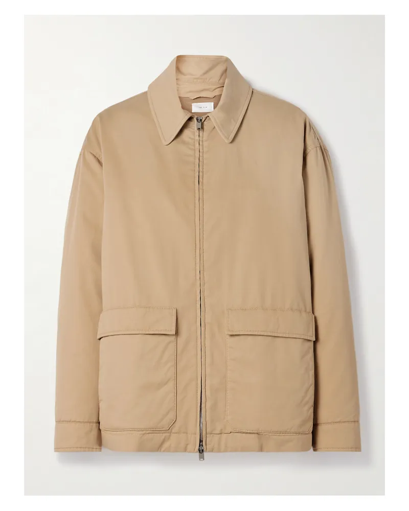 The Row Aurelius Padded Cotton And Cashmere-blend Gabardine Jacket - Neutrals Neutrals