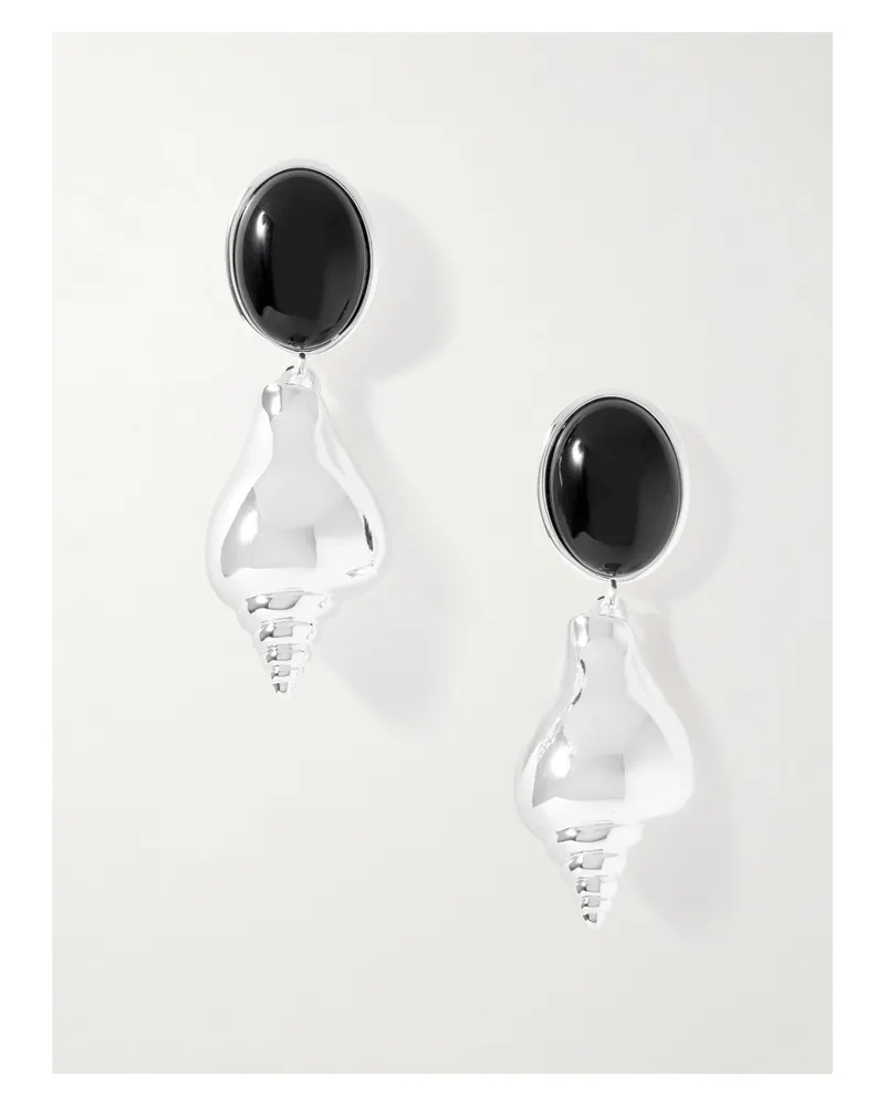 JULIETTA Ponza Silver-plated Onyx Earrings - Black Black