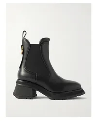 Moncler Gigi Chelsea Boots aus Leder mit Verzierung Schwarz