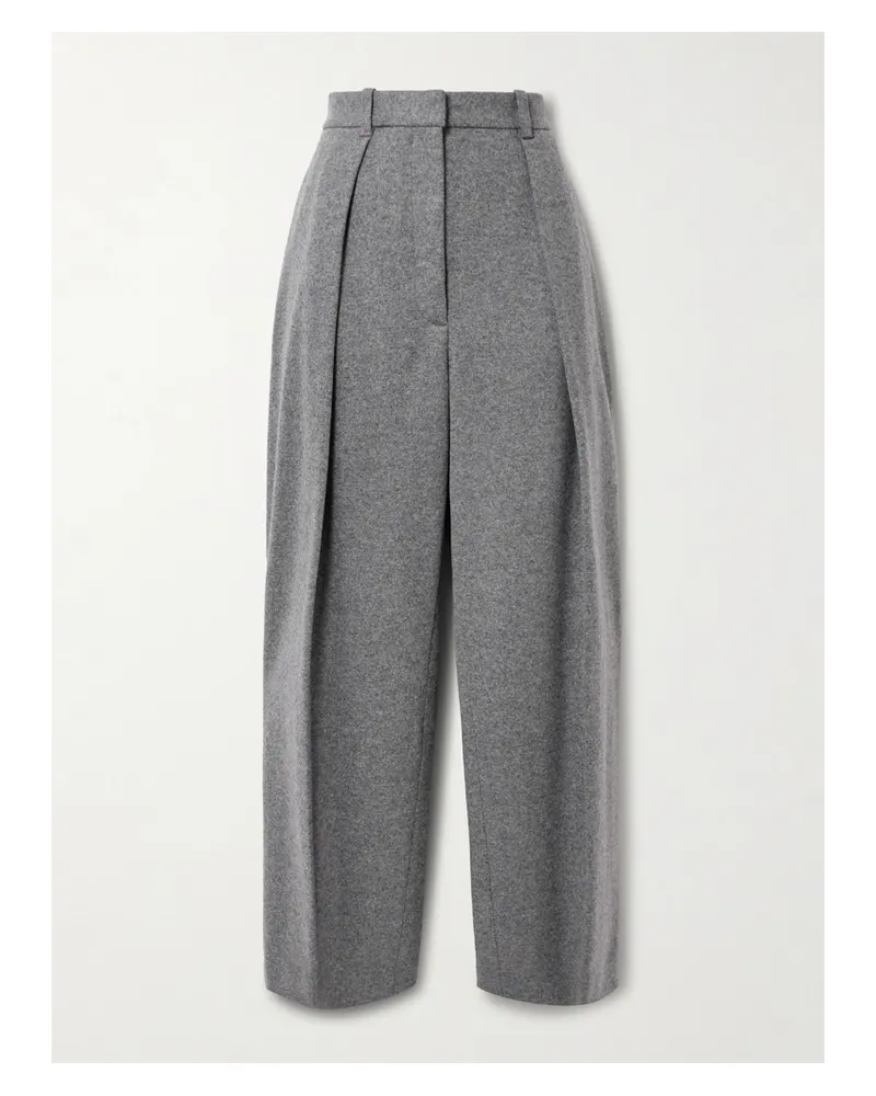 Victoria Beckham Bundfaltenhose Aus Einer Woll-kaschmirmischung - Grau Grau