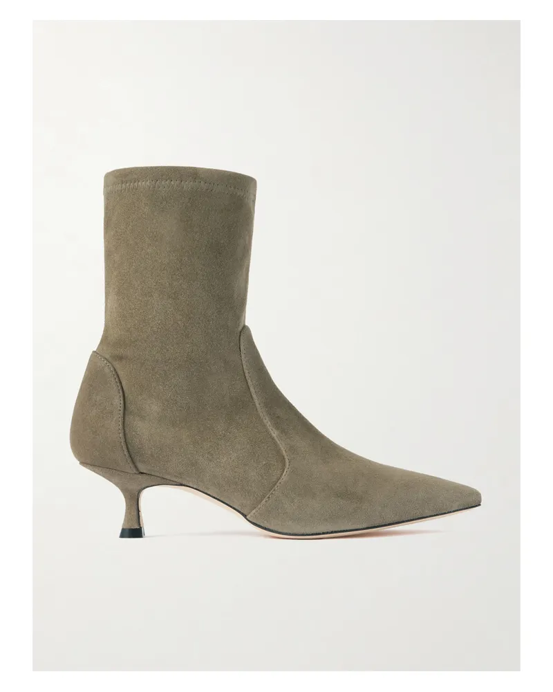 Stuart Weitzman Naomu Suede Ankle Boots - Brown Brown