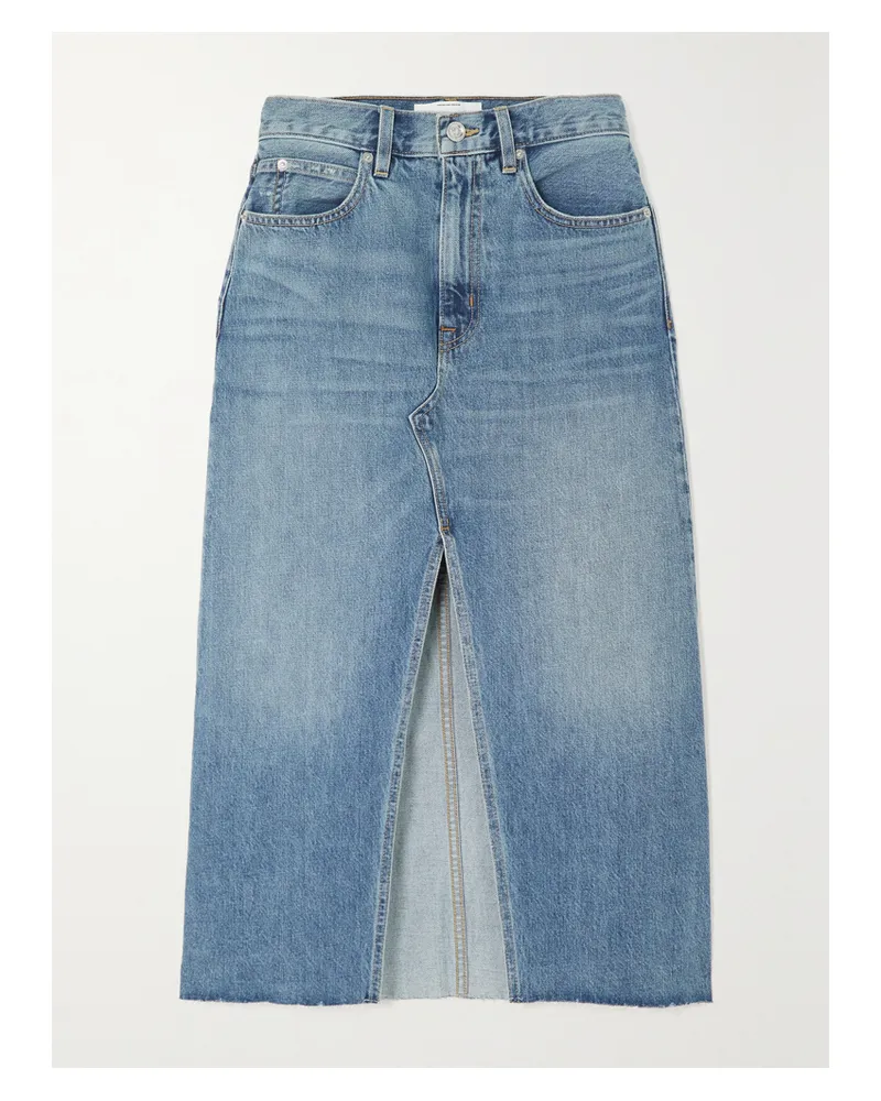 SLVRLAKE Net Sustain Midi-jeansrock Aus Bio-denim - Blau Blau