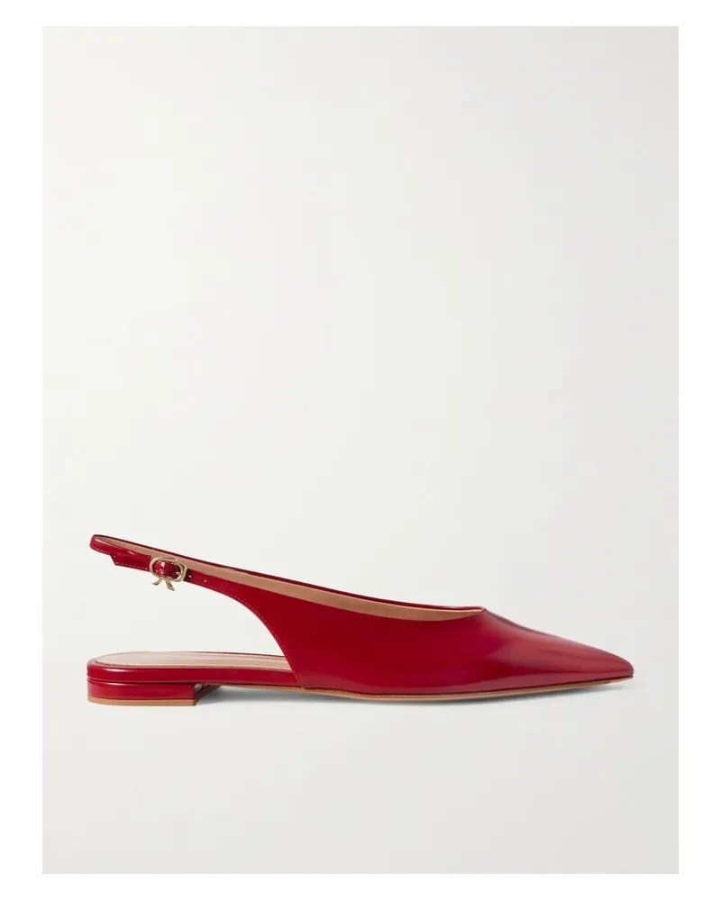 Gianvito Rossi Robbie Flache Slingback-schuhe Aus Lackleder - Rot Rot