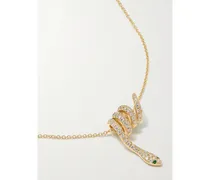 Curled Snake Kette Aus 18 Karat Gold Mit Diamanten Und Tsavoriten