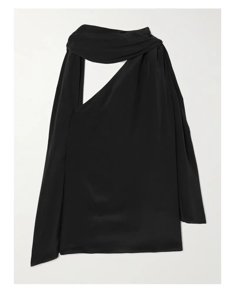 EMILIA WICKSTEAD Rosie Schluppenbluse Aus Seidenchiffon - Schwarz Schwarz