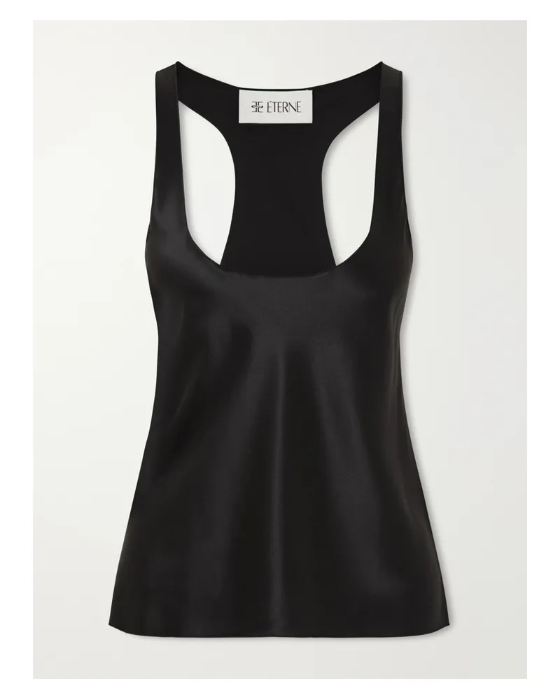 ÉTERNE Hedi Silk-blend Satin Tank - Black Black