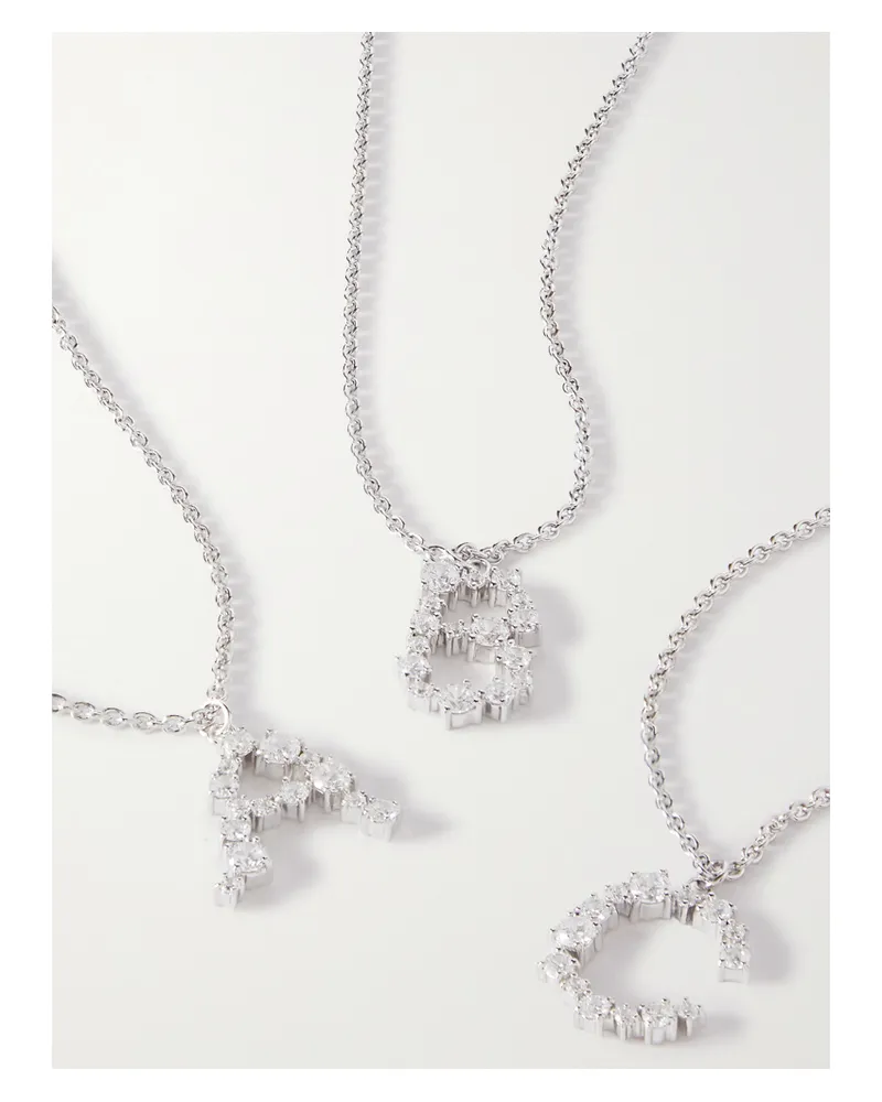 Completedworks Net Sustain Kette Aus Recyceltem Silber Mit Rhodiumauflage Und Kristallen Silber