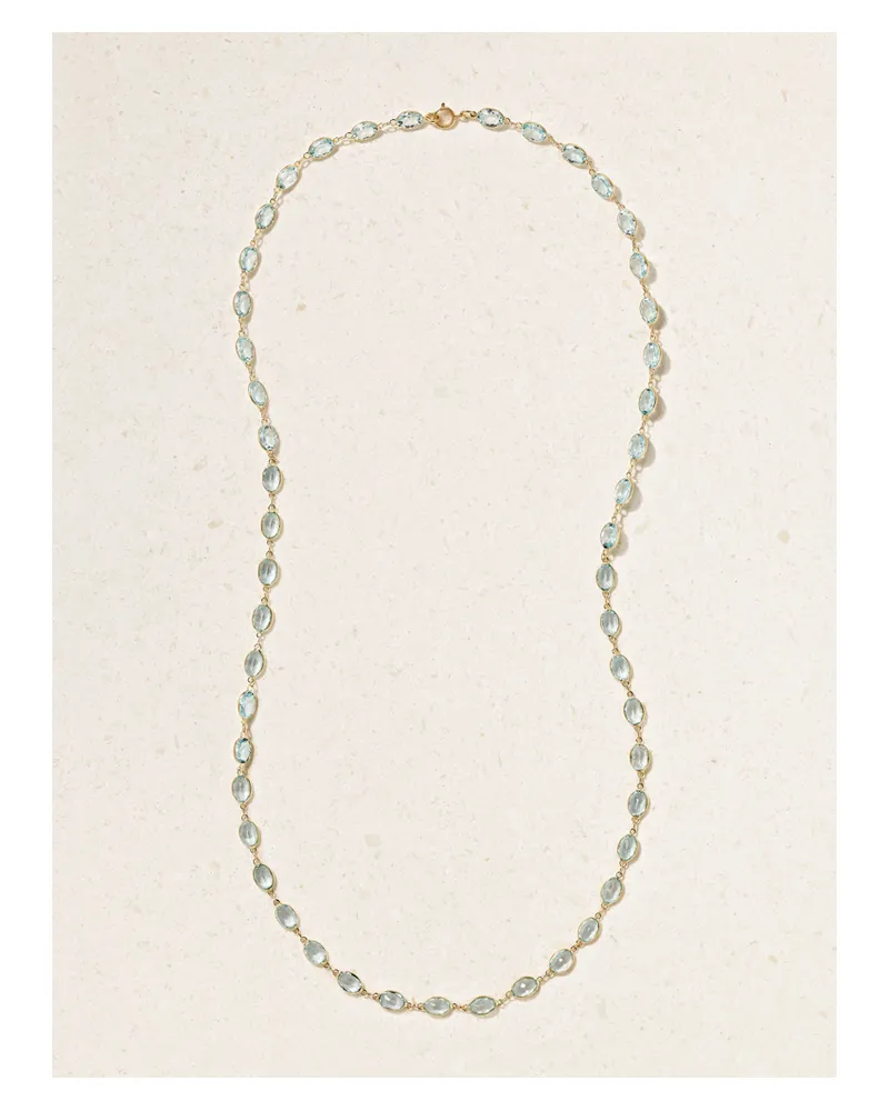 JIA JIA Chakra Kette Aus Gold Mit Aquamarinen Gold