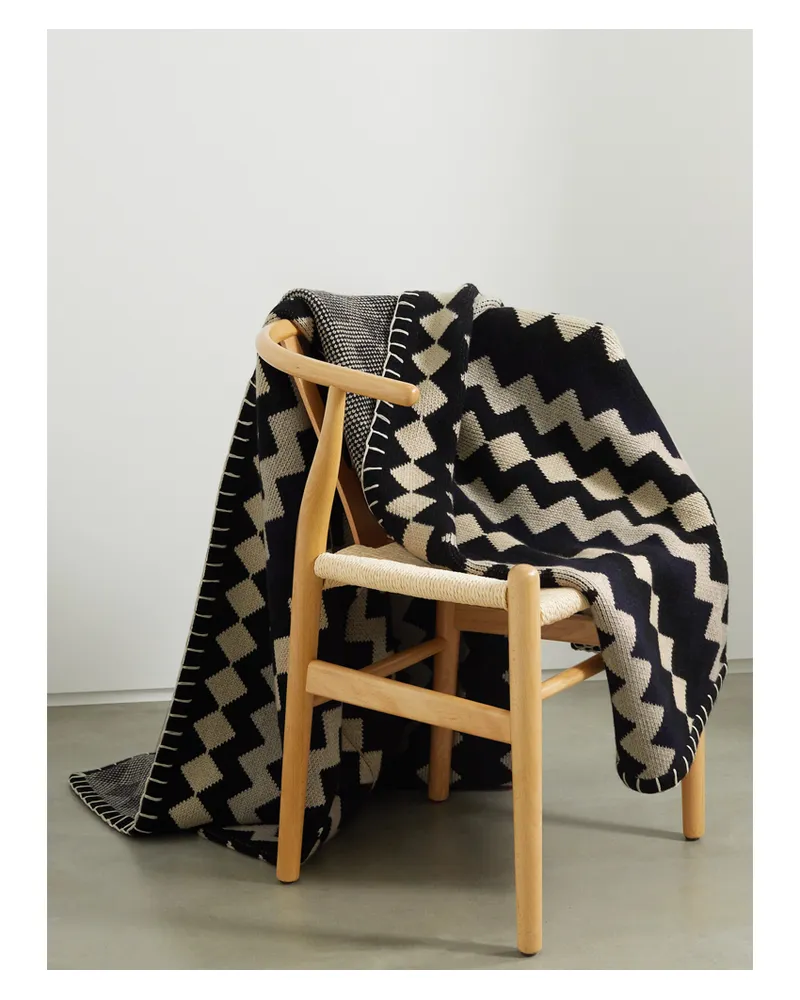 KHAITE Mercer Decke Aus Kaschmir Mit Intarsienmuster - Blau Blau