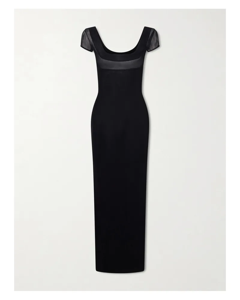 Saint Laurent Knitted Maxi Dress - Black Black