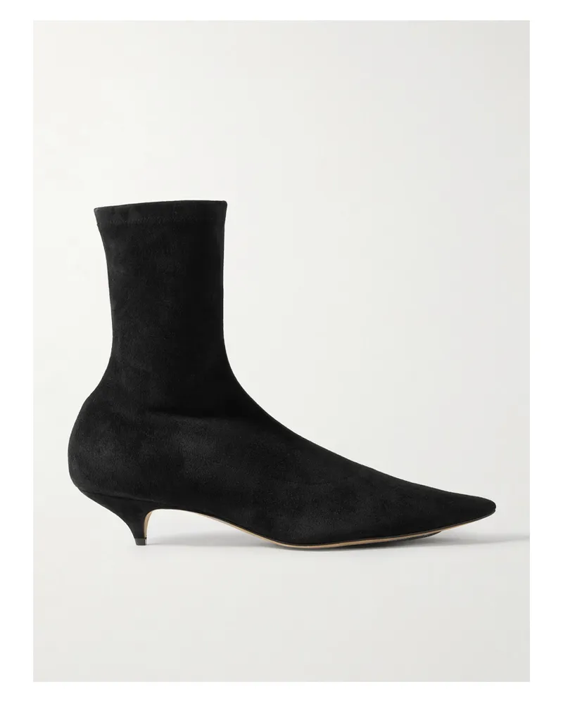The Row Uxor Stiefel Aus Veloursleder - Schwarz Schwarz