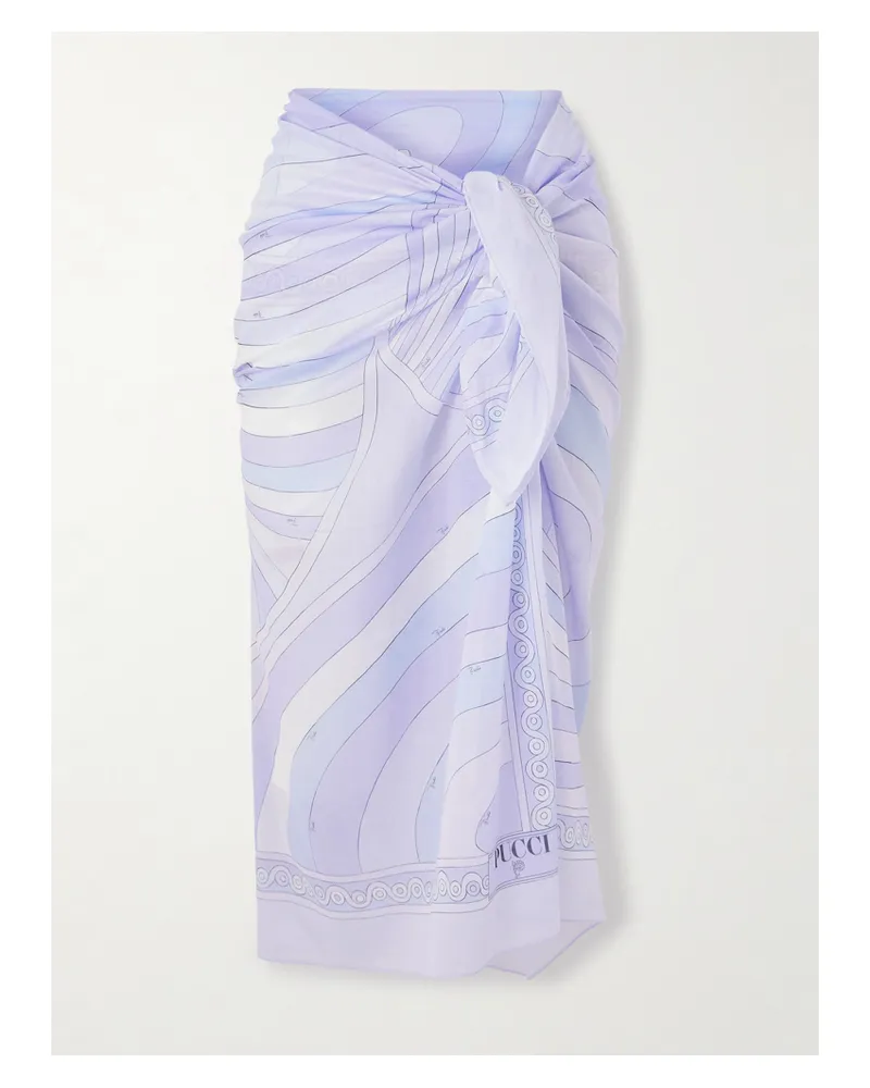 Emilio Pucci Pareo Aus Bedrucktem Baumwoll-voile - Lila Lila