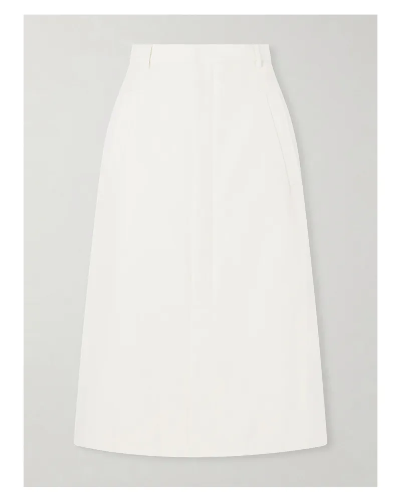 AURALEE Wool, Cotton And Linen-blend Skirt - Neutrals Neutrals