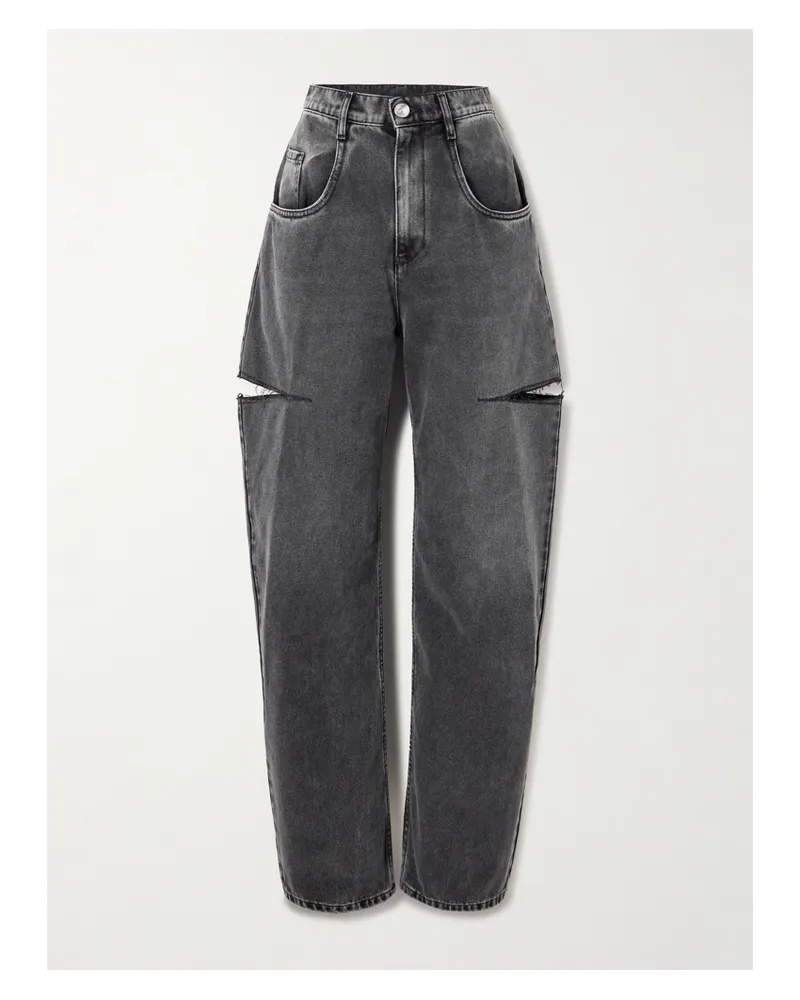 Maison Margiela Cutout High-rise Wide-leg Jeans - Black Black