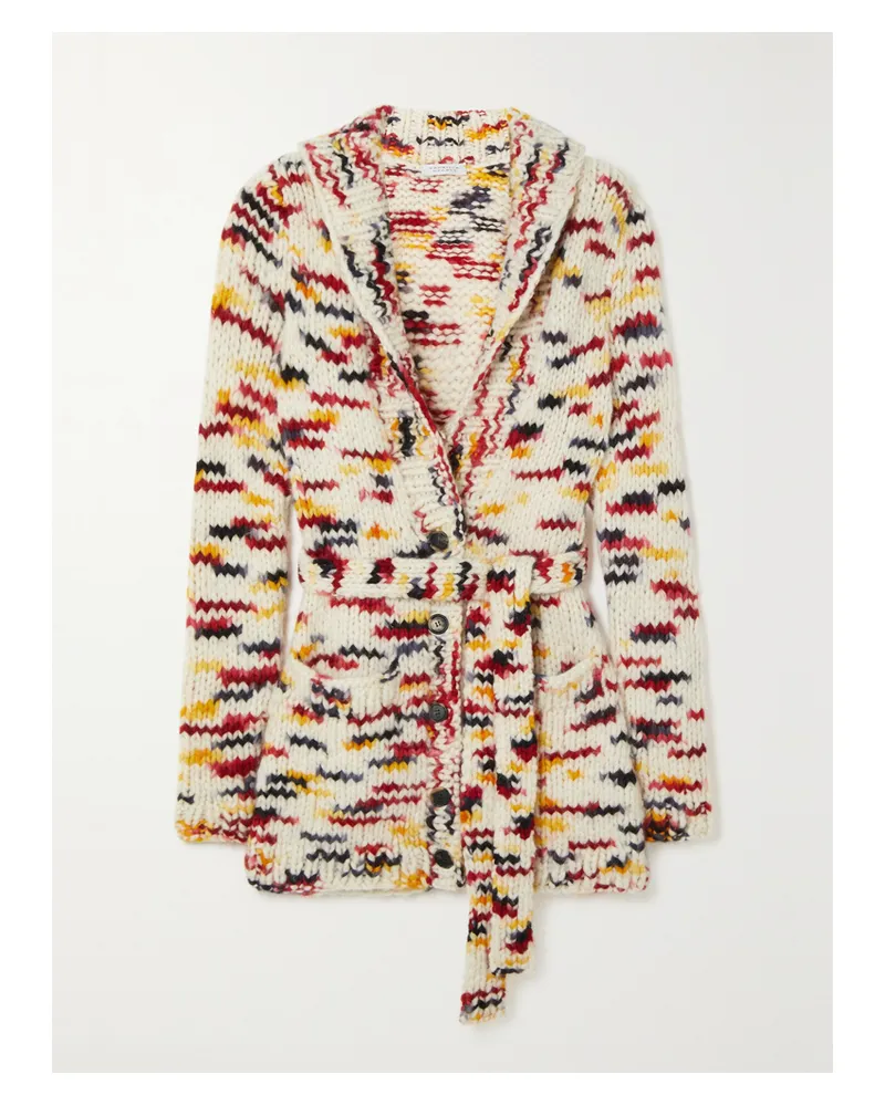 Gabriela Hearst Hopkins Cardigan Aus Kaschmir Mit Bindegürtel In Space-dye-optik - Creme Creme