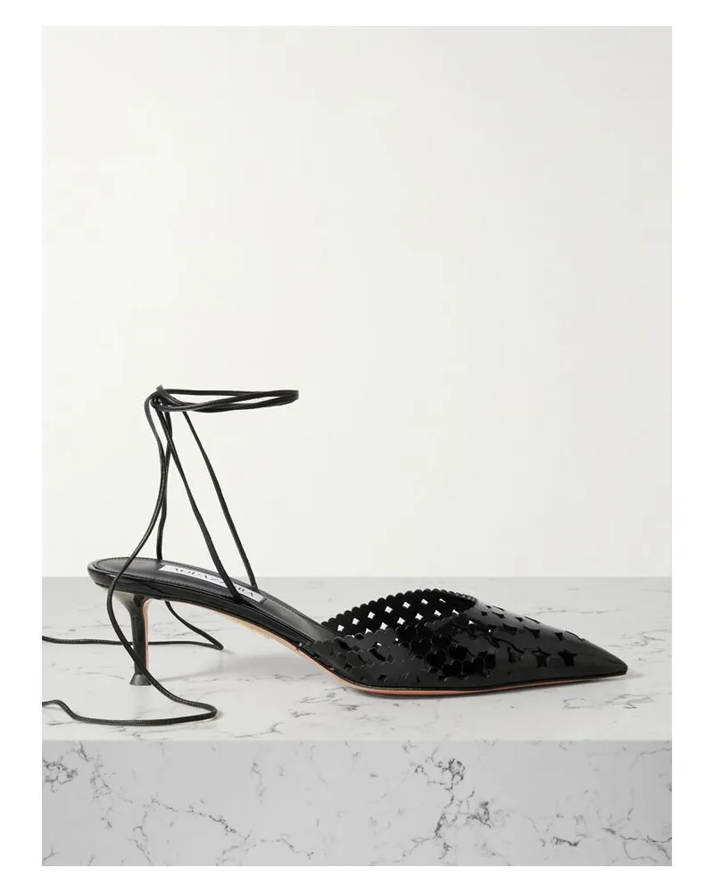 Aquazzura Amourose 50 Pumps Aus Lackleder Mit Cut-outs - Schwarz Schwarz