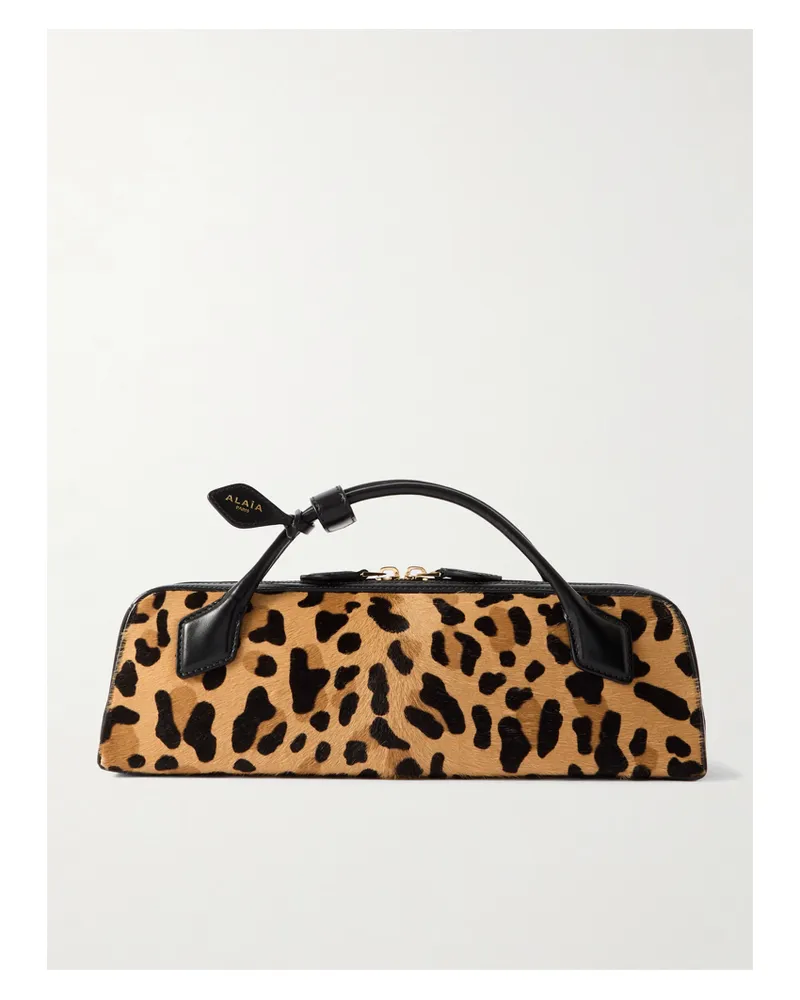 Alaïa Le Teckel Leather-trimmed Leopard-print Calf Hair Clutch - Animal print Animal