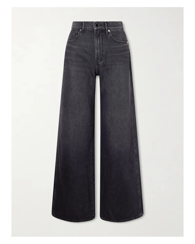 Veronica Beard Kasey Mid-rise Wide-leg Jeans - Gray Gray