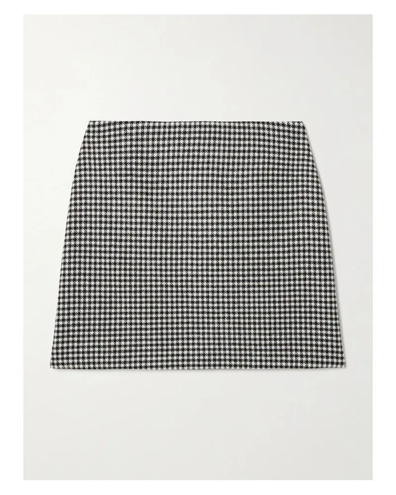 Blazé Milano Coci Minirock Aus Wolle Mit Hahnentrittmuster Und Samtbesatz - Schwarz Schwarz