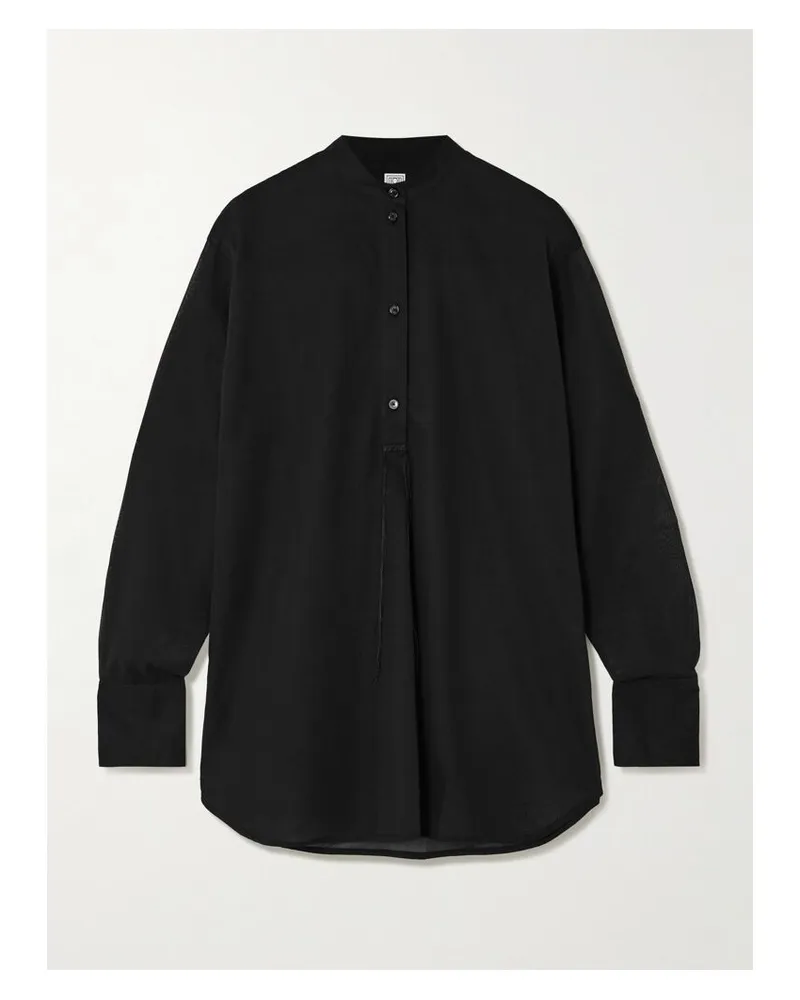 Totême Hemd Aus Biobaumwoll-voile Mit Stickerei - Schwarz Schwarz