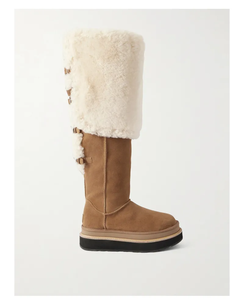UGG Sacai Overknees Aus Shearling Mit Schnallen - Braun Braun