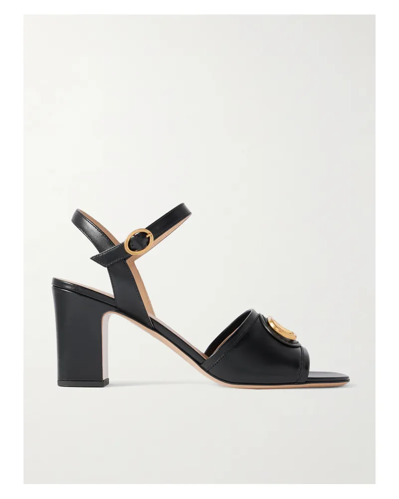 Valentino Garavani Vlogo 75 Sandalen Aus Leder Mit Verzierungen - Schwarz Schwarz