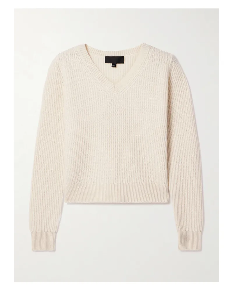 Nili Lotan Korina Pullover Aus Geripptem Kaschmir - Elfenbein Elfenbein