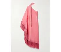 Arno Asymmetrische Robe Aus Einer Leinenmischung Mit Fransen - Pink