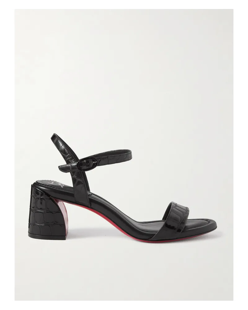 Christian Louboutin Miss Jane 55 Sandalen aus Lackleder Schwarz