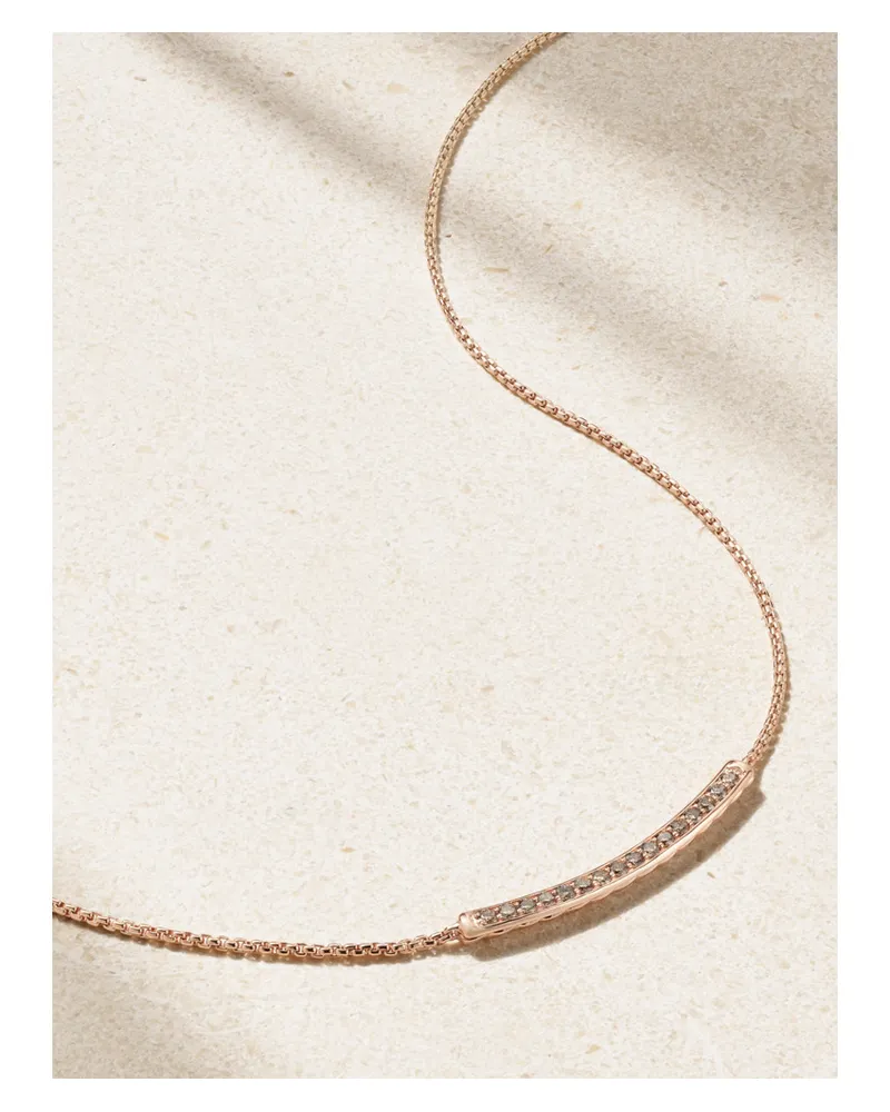 David Yurman Petite Pavé Kette aus 18 Karat Rosé Gold