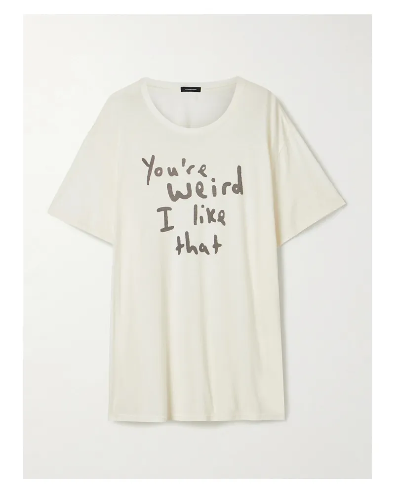 R13 You're Weird Boy T-shirt Aus Jersey Aus Einer Baumwoll-kaschmirmischung Mit Print - Weiß Weiß