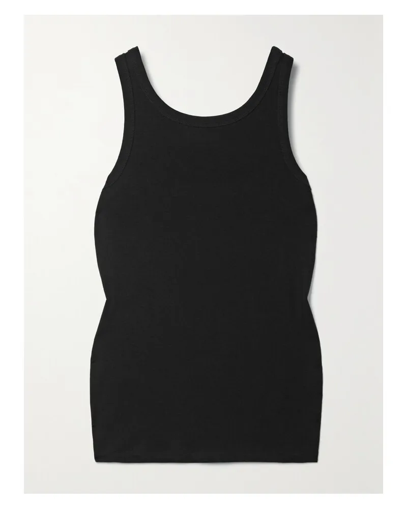 The Row Frankie Tanktop Aus Biobaumwoll-jersey - Schwarz Schwarz