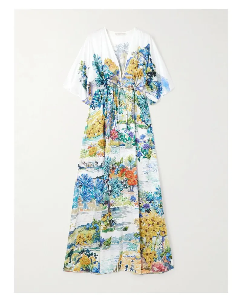 Mary Katrantzou Taormina Kaftan Aus Twill Mit Blumenprint - Blau Blau