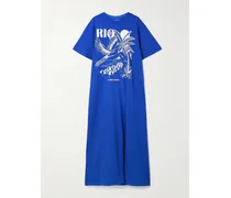 Rio Oversized-maxikleid Aus Baumwoll-jersey Mit Print - Blau